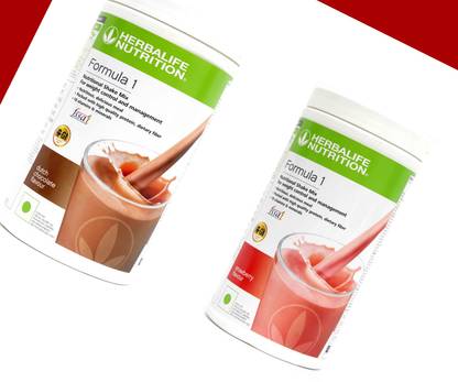 HERBALIFE NUTRITIONAL SHAKE MIX FORMULA 1 STRAWBERRY + CHOCOLATE ( 2PCS) Plant-Based Protein