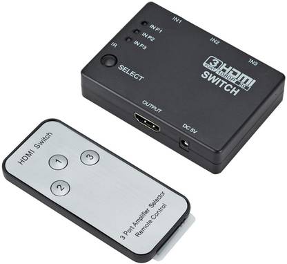 HL Technology Ultra HD 3 port HDMI Switch 3x1 with IR RF Remote Media Streaming Device