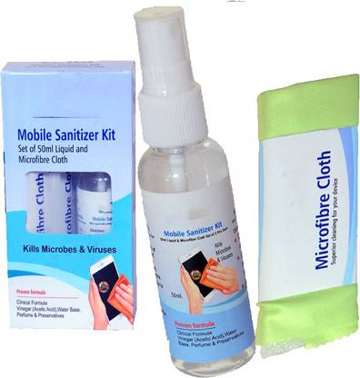 Casa Tech Cleaning Sanitizer for Laptop, Mobile, Computer, Keyboard, Camera, Glass Anti Bacterial, Sanitizer Spray with Microfiber Cloth
