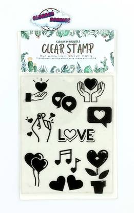 CLOUDED HOBBIES LOVE MUSIC Clear Photo Polymer Stamp Set for DIY Greeting Card Making, Scrap booking, Paper craft & Décor 4.5x6 in