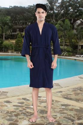 lacylook Navy Blue Medium Bath Robe