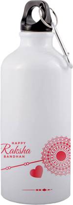 COLOR YARD best happy raksha bandhan gift with creative rakhi illustration design on 600 ml Aluminium Sipper