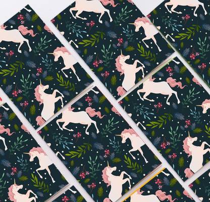 Art Bundle Unicorn Pattern School supply Notebook Diary ( 72 Pages Unruled, A5, 90 GSM Natural Shade Paper )-Pack of 6 A5 Notebook No 72 Pages