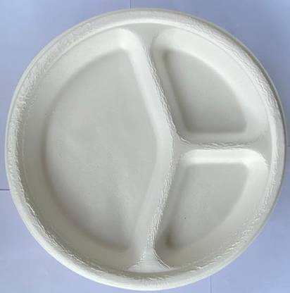 Anvita Organics DINE EARTH 10 INCH 3CP BAGASSE PLATES Dinner Plate