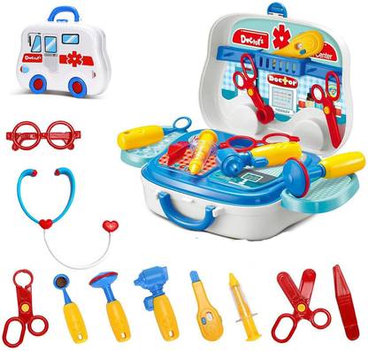 Toyster Doctor Set Suitcase on Wheels-Pretend Learning Role Play Toy For Kids