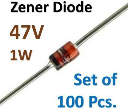 FKD 100 Pieces of Zener Diode 47v 1w Electronic Components Electronic Hobby Kit