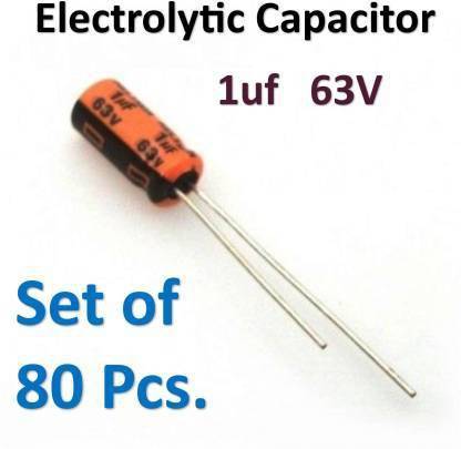 Infinity Goods 80 Pieces of Capacitor 1uf 63v Electronic Components Electronic Hobby Kit
