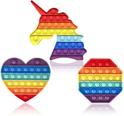 Chigy Wooh Push Pop Bubble Among Us Pop It Fidget Toy Rainbow Pop Its Set Stress Relief Toys Kids Fun Toys Adhd Asmr Toys Novelty Useful Gifts For Girls And Boys [Pop It Set Of 3]