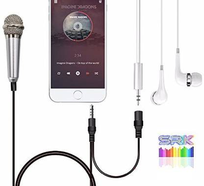 firebit Mini Portable Condenser Microphone with 3.5 mm PLUG - For iphone Karaoke HD Microphones Singing Music Chat Stereo Condenser Mic For Mobile Phone Laptop PC Smartphone skype Android IOS & youtube use ( SILVER COLOR ) Microphone