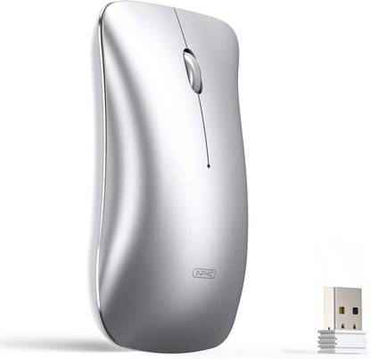 INPHIC Wireless Mouse Rechargeable, Silent Click 2.4G Cordless Mouse 1600DPI Slim Portable PC Computer Laptop Wireless Mice with USB Receiver for Windows Mac MacBook, Silver… Wireless Ambidextrous Optical  Gaming Mouse
