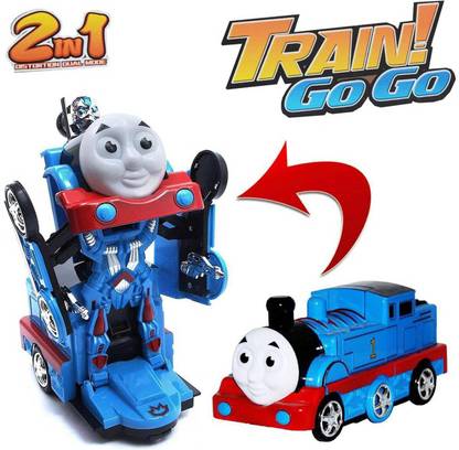 ARONET 2 in 1 Deformation Robot Train - Go Go Thomas Transform Car/Robot with Light & Sound (Batteries not Included)