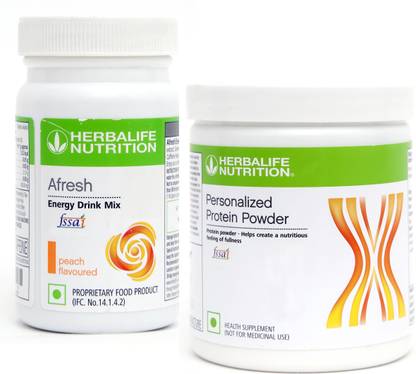 HERBALIFE PERSONALIZED PROTIEN POWDER 200g WITH AFRESH PEACH 50g Plant-Based Protein