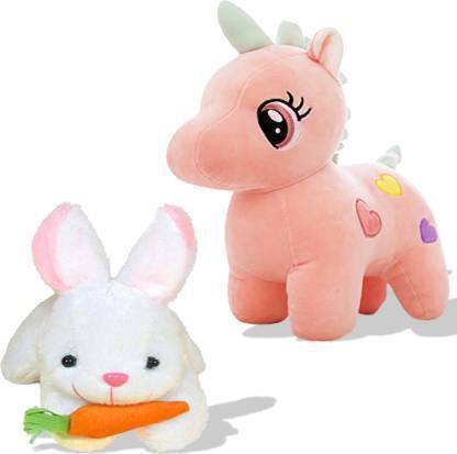 Osjs Baby Cute & Attractive Unicorn With Rabbit(Combo) For Kids(Pink)-  - 20.2 cm