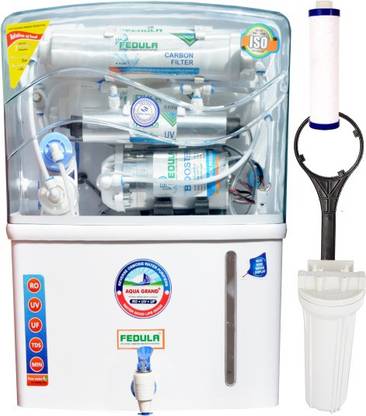 fedula aqua grand RO UV UF TDS Minirals candal -1, pree filter-1 , kye -1 pic 12 L RO + UF + UV + UV_LED + TDS Control Water Purifier