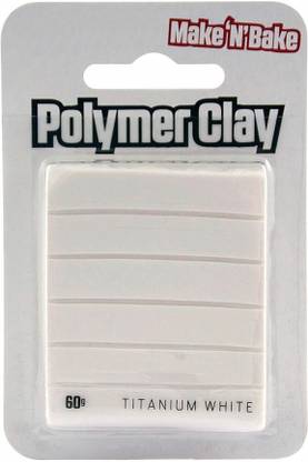 Definite Art and Craft Premium Make and Bake Polymer Clay Oven Baked Non-Toxic Synthetic Clay - Titanium White (60gm) Art Clay