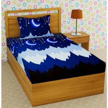 24x7 Home Store 140 TC Polycotton Single Cartoon Flat Bedsheet