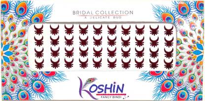 Koshin Dark Maroon Large Size Shape Half Rising Sun Forehead Maroon Bindis