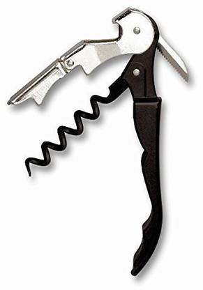 FITUP ™ Folding Waiters Wine Bottle Corkscrew Beer Cap Opener With Black Plastic Handle ™ Folding Waiters Wine Bottle Corkscrew Beer Cap Opener With Black Plastic Handle Bottle Opener