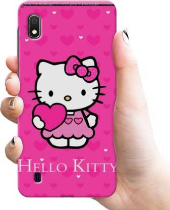from comm Back Cover for SAMSUNG A10 New Generation Hard Plastic Hello Kitty Case With Edge To Edge Screen Protection