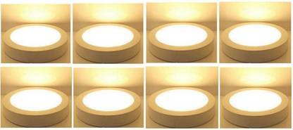 FLIPS Flips 9watt surface warm white (Gold color) led light Pack of 8 Ceiling Light Ceiling Lamp