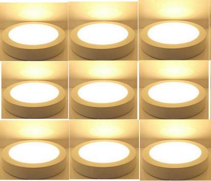 FLIPS Flips 6watt surface warm white (Gold color) led light Pack of 9 Ceiling Light Ceiling Lamp
