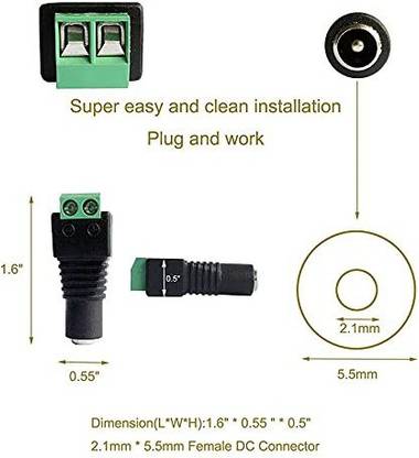 samest 15 Pairs DC Power Jack Plug Adapter Connector, 12V, 24V Male + Female 2.1 X 5.5MM DC Power Connector Terminal Barrel Connectors for CCTV Camera/Led Strip Light, DVR, Car Rearview Monitor System Electronic Components Electronic Hobby Kit