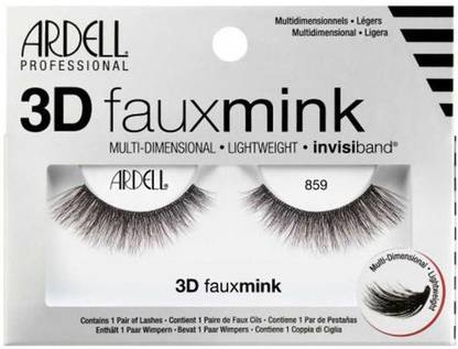 Ardell 3D FAUX MINK 860 BLACK - 70483 + Duo Clear Glue 1g Pack of 2 Number of piece 1