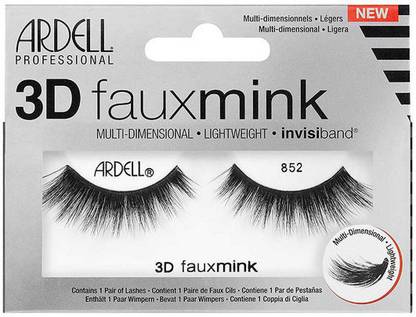 Ardell 3D FAUX MINK 852 BLACK + Duo Clear Glue 1g Pack of 2 Number of piece 1