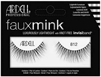 Ardell FAUX MINK LASHES 812 BLACK - 65736 + Duo Clear Glue 1g Pack of 1 Number of piece 2