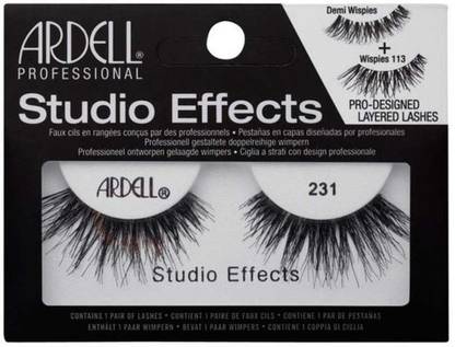 Ardell STUDIO EFFECTS LASHES BLACK 231-66485 + Duo Clear Glue 1g Pack of 1 Number of piece 2