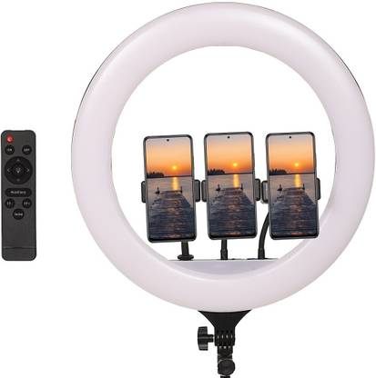 Alchiko Newest YQ-460B 18 Inch LED Ring Light Compatible With All Smartphones & Cameras, For Live Streaming, Make up, Video Call, Video Conference Ring Flash