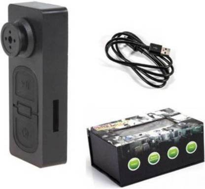 SATTOBISION Button Camera Black Spy Camera HD Audio and Video CCTV Button Security Camera