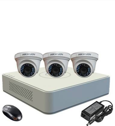 HIKVISION Hik Vision Hikvision Turbo Hd Combo Set 1mp Dome Camera 3 nos and 4 ch DVR 1 nos Security Camera