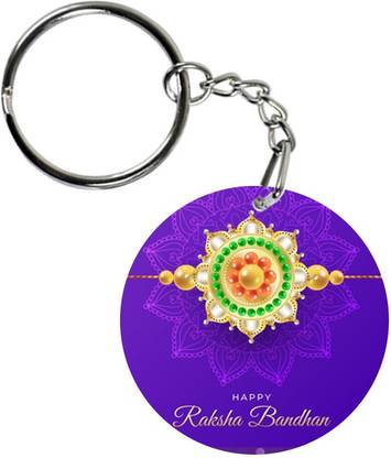 COLOR YARD best raksha bandhan round keychain design gradient illustration design on Key Chain