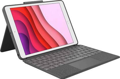 Logitech Combo Touch (7th, 8th & 9th Gen) Precision trackpad, Smart Connector Tech Bluetooth Handheld Tablet Keyboard Compatible with Desktop, Laptop, Mac Easy to Use,Plug and Play,Quick, Comfy Durable body