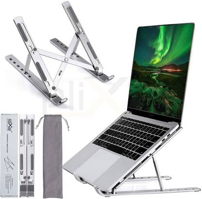MIRTONICS Adjustable Laptop Stand,Aluminum Laptop Stands,Ergonomic Aluminium Floor and Desk Stand Laptop Stand with Adjustable Height Compatible with Universal Laptops