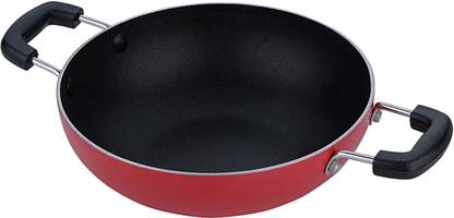 MountainChef Non-Stick Coating (Gas Stove Compatible), Aluminium Kadhai 24 cm diameter 2 L capacity
