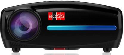 BOSS Latest 4K 3D Android 9.0 Smart Wi-Fi Bluetooth Projector | 7300 Lumens upto 300'' Display with Native 3840 x 2160 (4K) Resolution | ±45° 4D Keystone Correction, HiFi Dolby Digital | 1 Year Warranty | (S20A) (Black) (7300 lm / 2 Speaker / Wireless / Remote Controller) Portable Projector