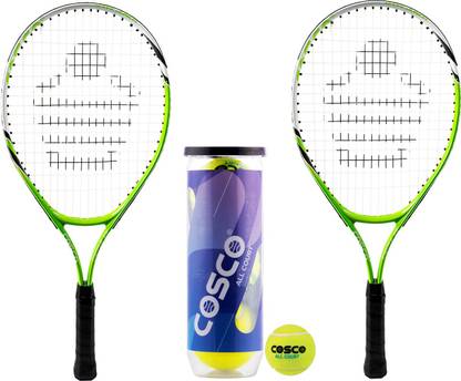 COSCO Drive-23 Tennis Racket "6 to 8 year" (Color & Design on Availability) With Ball Multicolor Strung Tennis Racquet