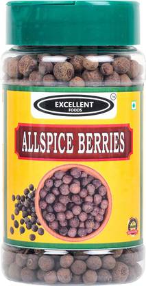 Excellent Foods Whole Allspice Berries 100g ( Jamaican Pepper / Pimento ) Multipurpose berries for Sauces, Soups, Curries & Pastries