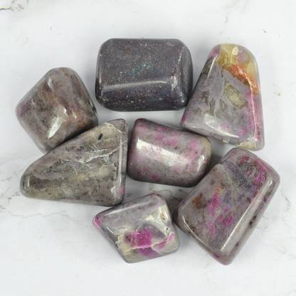 REIKI CRYSTAL PRODUCTS 100% Natural Crystal New-120-Ruby Feldspar-Tumble-stone-100gm Regular Asymmetrical Crystal Stone