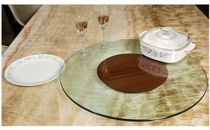 Induscan Toughened Glass (Transparent, 12'') 8mm thickness Glass Decorative Platter