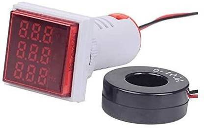Jhamb's ATOM Direct AC Voltage+Current+Frequency Meter LED Display Voltmeter-Ammeter-Hertz Range 50-500V, 0-100A,30-105Hz (Red) Voltmeter