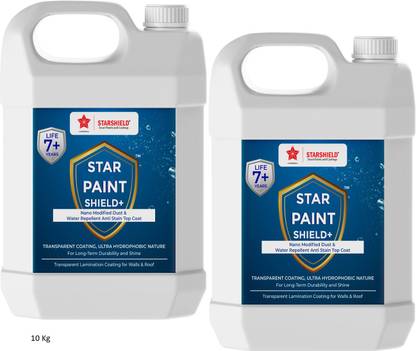 StarShield Nano Modified Scratch & Scrub Resistant, Dust & Water Repellent Anti-Graffiti Top Coat- Star Paint Shield- Plus Transparent Functional Wall Paint