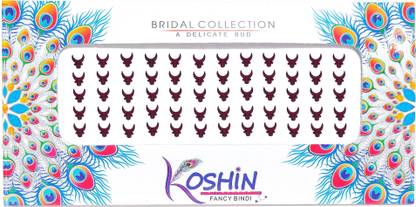 Koshin Dark Maroon Size Height 8mm Shape Half Moon Chand Forehead Maroon Bindis