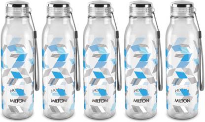 MILTON Helix 1000 Pet Water Bottle, Set of 5, 1 Litre Each, Blue 1000 ml Plastic Bottle