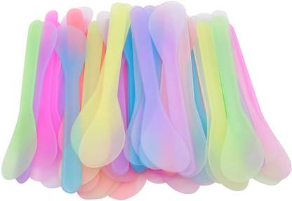 Ghelonadi Cosmetic Spatula for Makeup Face Mask Plastic Spoon Disposable Makeup Tools for Mixing and Sampling for Home and Salon Multicolor (20 PCS)