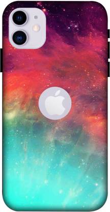 NDCOM Back Cover for iPhone 11 Apple Logo Cut Colourful Explosion Printed
