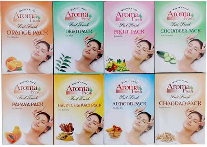 color blaze COMBO OF 8 PCS AROMA FRESH FACE PACK