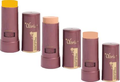 Olivia Pan Stick Concealer Shade No. 07 Shade No. 01 Shade No. 03 Compact
